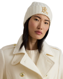 Lauren Ralph Lauren - Berretto a trecce con logo ricamato - 454P23505002 - Cream