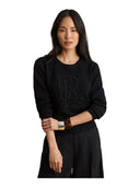 Lauren Ralph Lauren - Maglia in cotone pettinato con logo - 200979653003 - BLACK