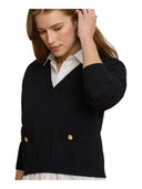 Lauren Ralph Lauren - Maglia in cotone con bottoni - 200B24254001 - Black/White