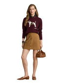 Lauren Ralph Lauren - Maglia in cotone con intarsi - 200B27844001 - Dark Garnet Multi