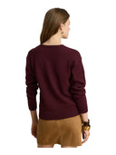 Lauren Ralph Lauren - Maglia in cotone con intarsi - 200B27844001 - Dark Garnet Multi