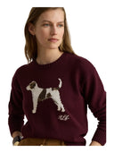 Lauren Ralph Lauren - Maglia in cotone con intarsi - 200B27844001 - Dark Garnet Multi