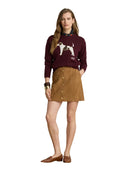 Lauren Ralph Lauren - Maglia in cotone con intarsi - 200B27844001 - Dark Garnet Multi