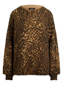 Lauren Ralph Lauren - Maglia a girocollo con stampa ocelot - 200B32290001 - Camel Multi