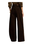 Lauren Ralph Lauren - Pantaloni a vita alta in velluto a coste - 200B34256003 - Circuit Brown