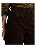 Lauren Ralph Lauren - Pantaloni a vita alta in velluto a coste - 200B34256003 - Circuit Brown