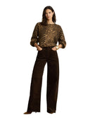 Lauren Ralph Lauren - Pantaloni a vita alta in velluto a coste - 200B34256003 - Circuit Brown