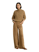 Lauren Ralph Lauren - Pantaloni a vita alta in velluto a coste - 200B34256004 - Lauren Camel