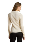 Lauren Ralph Lauren - Maglia polo a coste a maniche lunghe - 200P03459003 - Mascarpone Cream