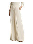 Lauren Ralph Lauren - Pantaloni a gamba larga in georgette - 200P03582001 - Mascarpone Cream