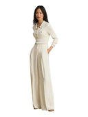 Lauren Ralph Lauren - Pantaloni a gamba larga in georgette - 200P03582001 - Mascarpone Cream