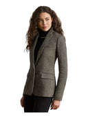 Lauren Ralph Lauren - Blazer in misto cotone a spina di pesce - 200P13676002 - Black/Cream Multi