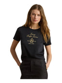 Lauren Ralph Lauren - Maglietta in jersey di cotone con stemma - 200P13943001 - BLACK