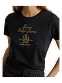 Lauren Ralph Lauren - Maglietta in jersey di cotone con stemma - 200P13943001 - BLACK
