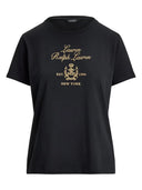 Lauren Ralph Lauren - Maglietta in jersey di cotone con stemma - 200P13943001 - BLACK