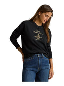 Lauren Ralph Lauren - Pullover in spugna con stemma ricamato - 200P13944001 - BLACK