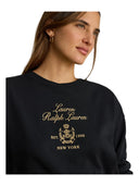 Lauren Ralph Lauren - Pullover in spugna con stemma ricamato - 200P13944001 - BLACK