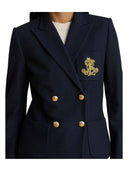Lauren Ralph Lauren - Blazer a doppio petto in piqué stretch - 200P14021002 - Lauren Navy