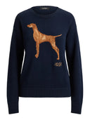 Lauren Ralph Lauren - Maglia in cotone con bracco a intarsi - 200P14120500 - Lauren Navy Multi