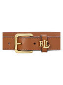 Lauren Ralph Lauren - Cintura in pelle con logo sul passante - 412968763011 - Red Terracotta