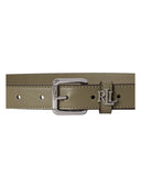 Lauren Ralph Lauren - Cintura in pelle con logo sul passante - 412968763012 - Sage Green