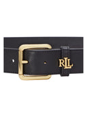Lauren Ralph Lauren - Cintura in pelle con logo sul passante - 412968765014 - Chestnut Brown