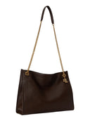 Lauren Ralph Lauren - Borsa Tote Bradley grande in pelle martellata - 431969352012 - Chestnut Brown