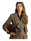 Lauren Ralph Lauren - Borsa Tote Bradley grande in pelle martellata - 431969352012 - Chestnut Brown