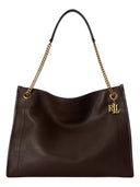 Lauren Ralph Lauren - Borsa Tote Bradley grande in pelle martellata - 431969352012 - Chestnut Brown