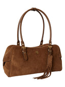 Lauren Ralph Lauren - Borsa Bauletto Marcy grande in camoscio - 431P11777001 - Light Tobacco/Light Tobacco