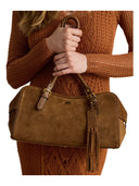 Lauren Ralph Lauren - Borsa Bauletto Marcy grande in camoscio - 431P11777001 - Light Tobacco/Light Tobacco