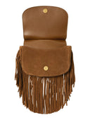 Lauren Ralph Lauren - Borsa a tracolla Marcy media con frange - 431P11793001 - Light Tobacco/Light Tobacco