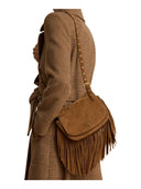 Lauren Ralph Lauren - Borsa a tracolla Marcy media con frange - 431P11793001 - Light Tobacco/Light Tobacco