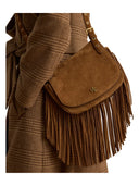 Lauren Ralph Lauren - Borsa a tracolla Marcy media con frange - 431P11793001 - Light Tobacco/Light Tobacco