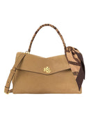 Lauren Ralph Lauren - Borsa Bauletto Farrah medio con foulard - 431P18402001 - Camel/Urban Bltng/Camel Multi