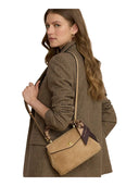 Lauren Ralph Lauren - Borsa Bauletto Farrah piccolo con foulard - 431P18421001 - Camel/Urban Bltng/Camel Multi