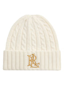 Lauren Ralph Lauren - Berretto a trecce con logo ricamato - 454P23505002 - Cream
