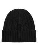 Lauren Ralph Lauren - Berretto a trecce con logo ricamato - 454P23505003 - BLACK