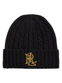 Lauren Ralph Lauren - Berretto a trecce con logo ricamato - 454P23505003 - BLACK