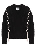 Alpha Studio - Maglia Scollo A V M/L Tape Detail - Ad-8121A-2002 - Nero