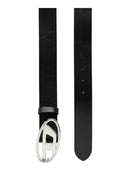Diesel - Cintura 3.9 cm in pelle con fibbia Oval D lucida - X08727Pr666-H6528-001 - BLACK