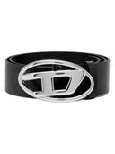 Diesel - Cintura 3.9 cm in pelle con fibbia Oval D lucida - X08727Pr666-H6528-001 - BLACK