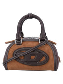 Diesel - 1DR Dome - Borsa bowling piccola in raso e scamo. - X10369P9153-Hb615 - 205 - Chocolate