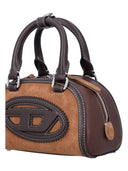 Diesel - 1DR Dome - Borsa bowling piccola in raso e scamo. - X10369P9153-Hb615 - 205 - Chocolate