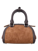 Diesel - 1DR Dome - Borsa bowling piccola in raso e scamo. - X10369P9153-Hb615 - 205 - Chocolate