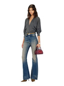 Diesel - 1DR Dome - Borsa bowling piccola in raso e scamo - X10369P9155-T5088 - 606 - Merlot