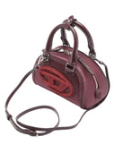 Diesel - 1DR Dome - Borsa bowling piccola in raso e scamo - X10369P9155-T5088 - 606 - Merlot