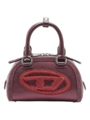 Diesel - 1DR Dome - Borsa bowling piccola in raso e scamo - X10369P9155-T5088 - 606 - Merlot