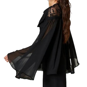 Twinset Blusa 231Ap2210-00006 In Georgette E Pizzo Nero Xxs / Nero - Barbara1999