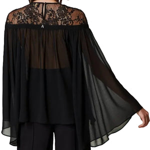 Twinset Blusa 231Ap2210-00006 In Georgette E Pizzo Nero Xxs / Nero - Barbara1999